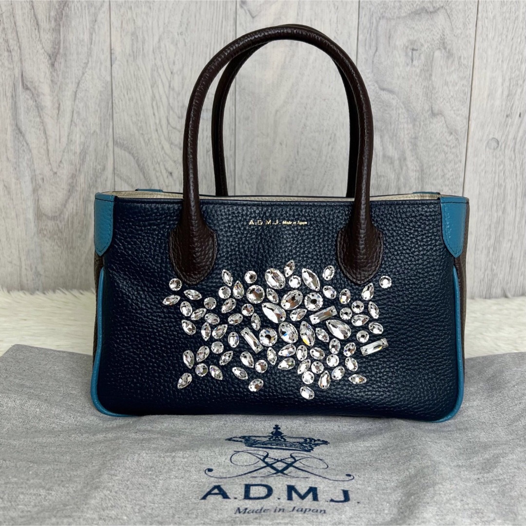 A.D.M.J. - 人気♡美品♡ADMJ スワロフスキー レザー トートバッグの