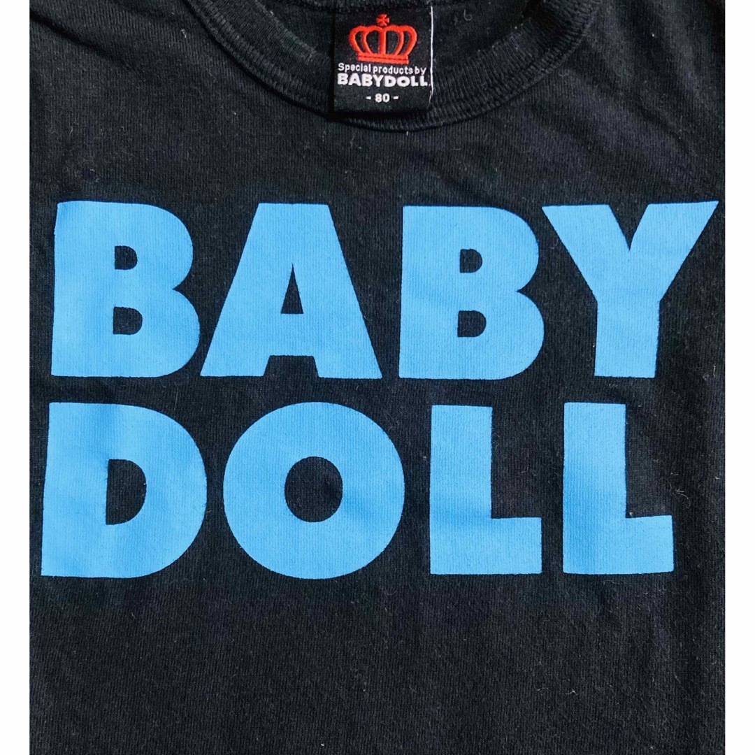 BABYDOLL(ベビードール)の2枚セット BABYDOLL Tシャツ ベビードール ベビド 黒 グリーン キッズ/ベビー/マタニティのベビー服(~85cm)(Ｔシャツ)の商品写真