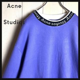 【人気Lサイズ】アクネストゥディオズ☆首元ロゴ入りモックネックTシャツ 現行