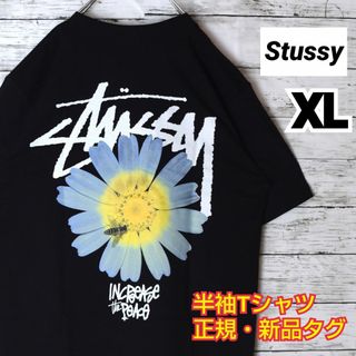 STUSSY ステューシー　フラワークルーネック　花ロゴスウェット　トレーナーL