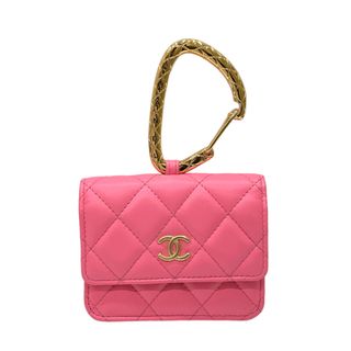 シャネル(CHANEL)の　シャネル CHANEL ジュエルフック カードケース AP2397 ピンク ゴールド金具 ラムスキン レディース カードケース(名刺入れ/定期入れ)