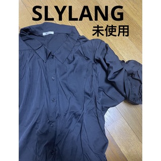 スライラング(SLY LANG)の未使用　スライラング　シャツ　ブラック　ボリューム袖　ポワン　オーバーサイズ(シャツ/ブラウス(長袖/七分))