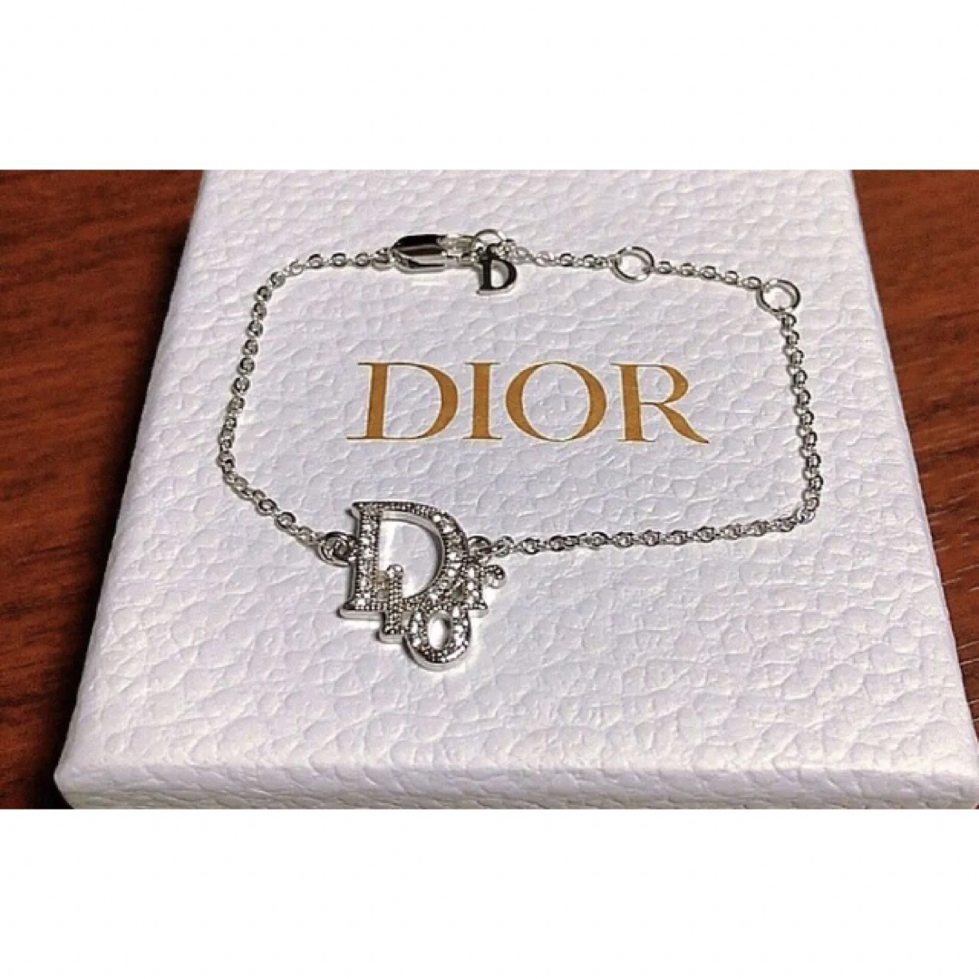 Dior 希少 人気 ブレスレット 可愛い ストーン ロゴ シルバー
