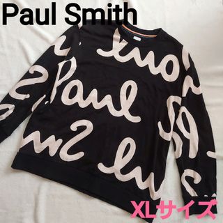 ポールスミス(Paul Smith)のレア☆美品☆ポールスミス Paul Smithビッグロゴ長袖カットソー XL 黒(Tシャツ/カットソー(七分/長袖))