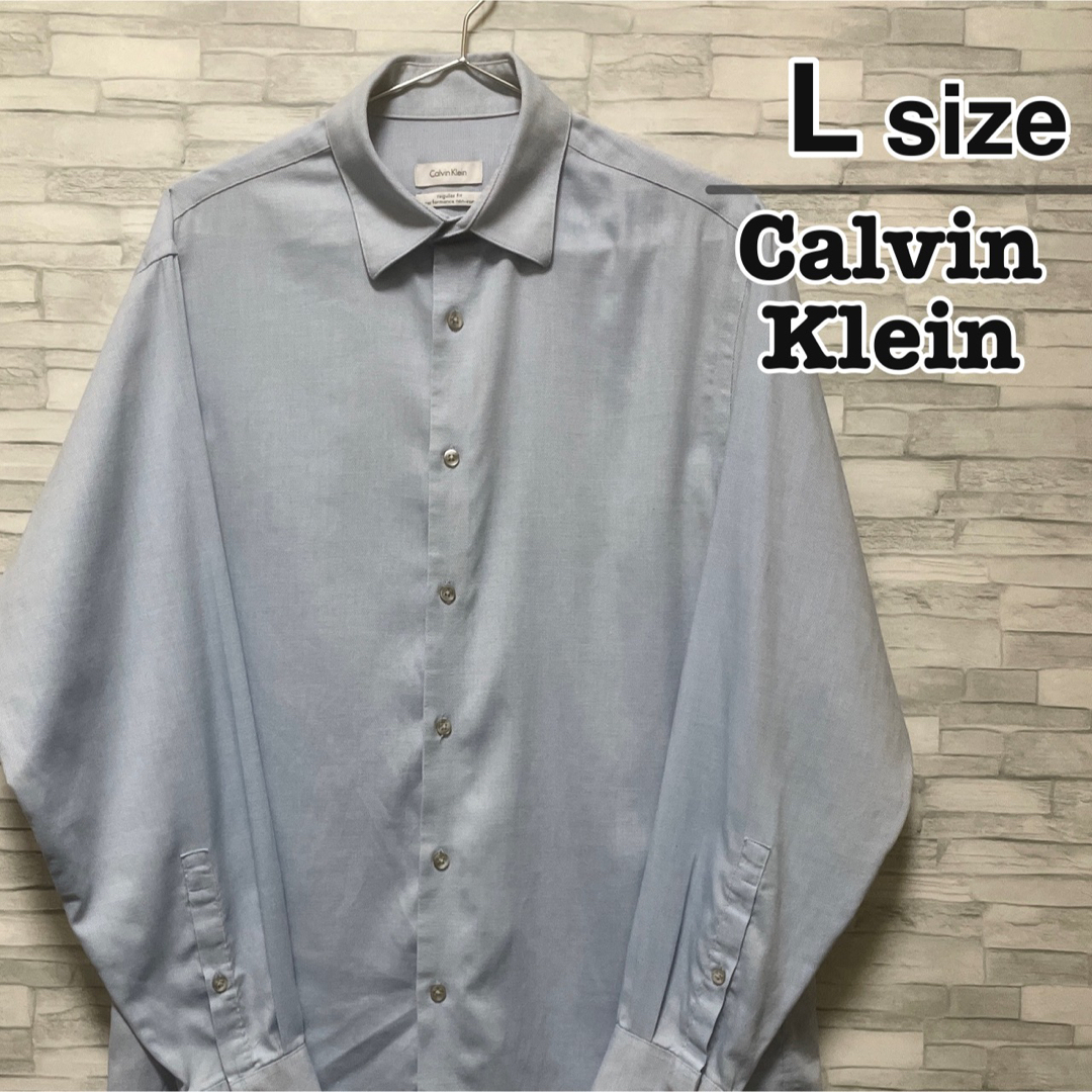 Calvin Klein   カルバンクライン シャツ 長袖 Lサイズ ライトブルー