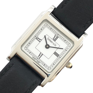 　ティファニー TIFFANY＆CO クラシックスクエア ブラック SS レディース 腕時計