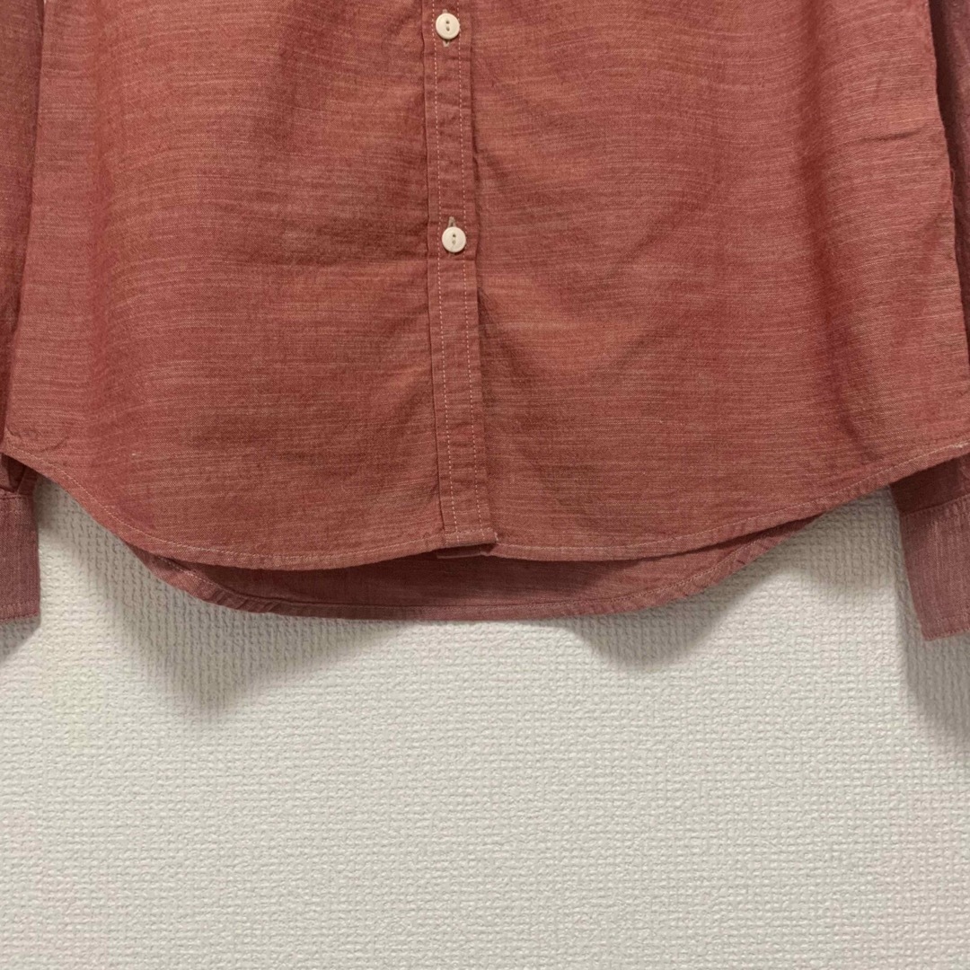 moussy(マウジー)のMOUSSY　コットンロングスリーブシャツ　RED レディースのトップス(シャツ/ブラウス(長袖/七分))の商品写真