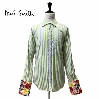 イタリア製 Paul Smith ダブルカフス ドレス シャツ ストライプ柄