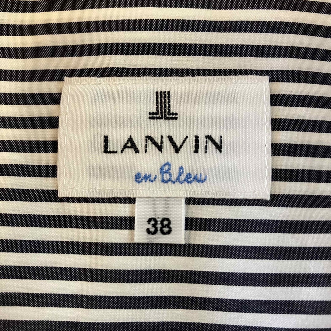 LANVIN en Bleu(ランバンオンブルー)の★LANVIN en Bleu/ランバンオンブルー★長袖ストライプブラウス38 レディースのトップス(シャツ/ブラウス(長袖/七分))の商品写真