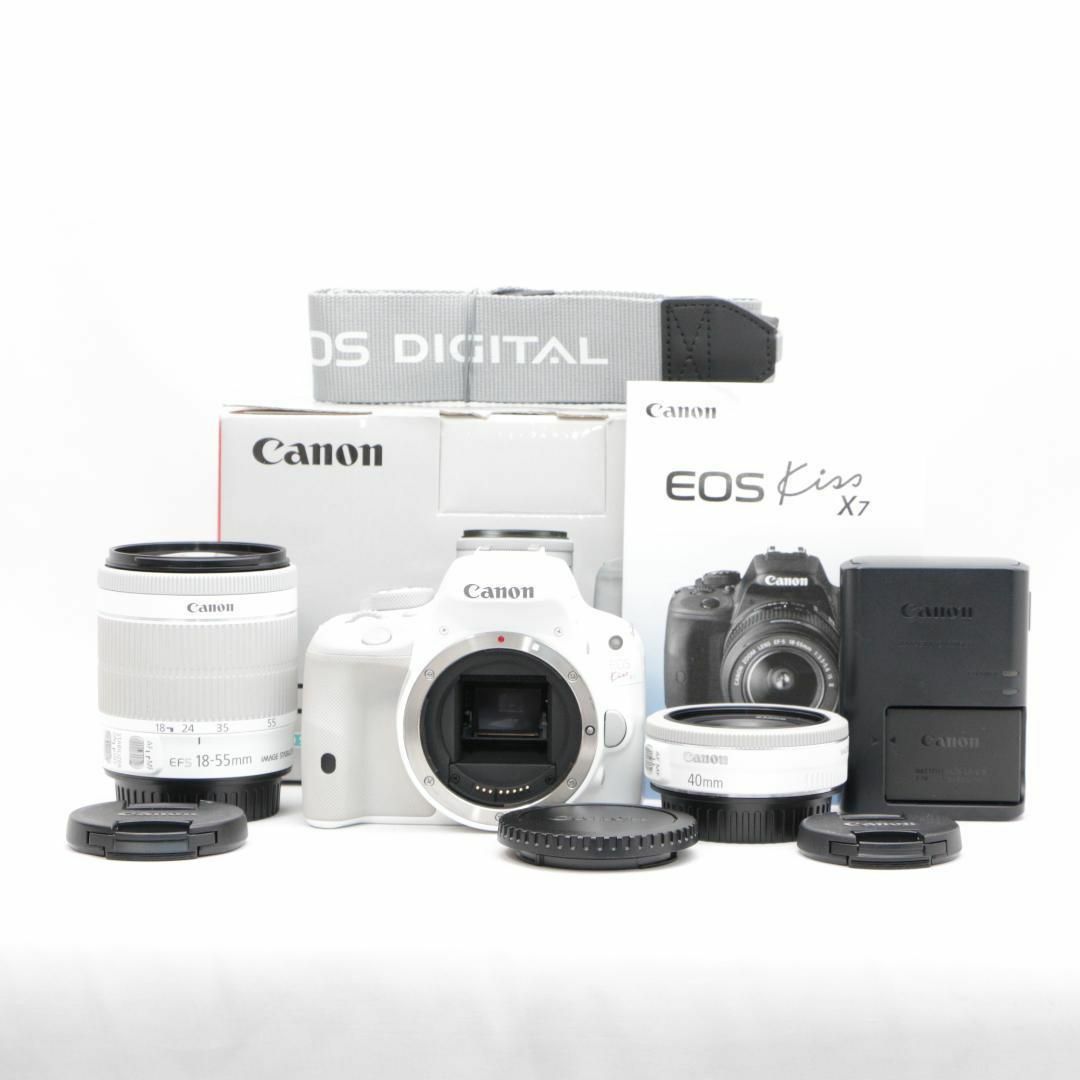 デジタル一眼レフカメラ キヤノン Canon kiss X7 ダブルレンズ