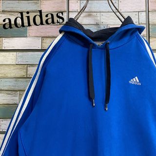 アディダス(adidas)のadidas アディダス　プルオーバーパーカー　ワンポイント刺繍ロゴ(パーカー)