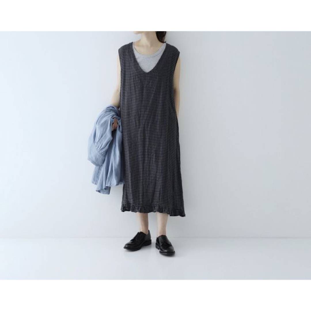 fog linen work - 【 fog with nest Robe 】裾フリルワンピースの通販