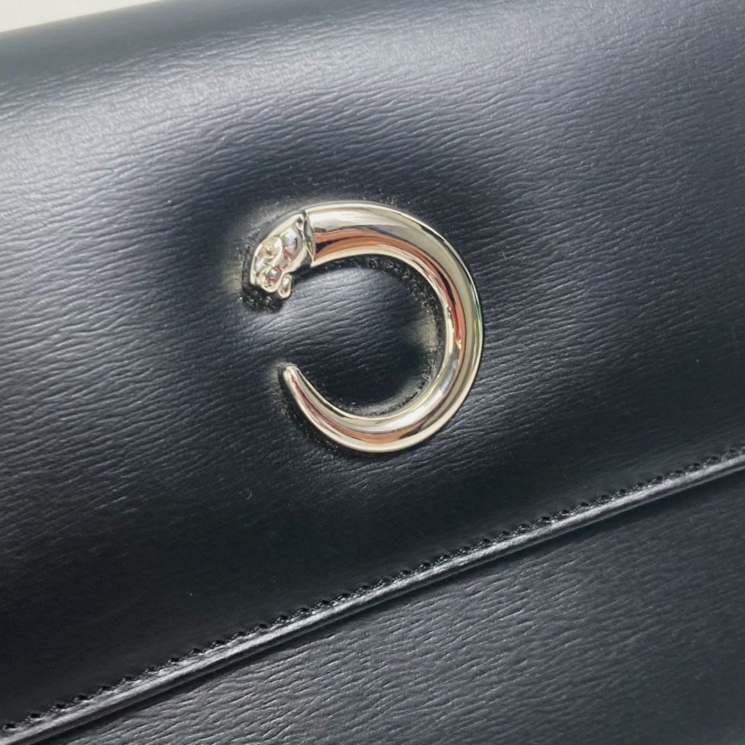 カルティエ CARTIER パンテール 3つ折り 長財布 レザー ブラック カルティエ CARTIER パンテール 3つ折り 長財布 レザー ブラック