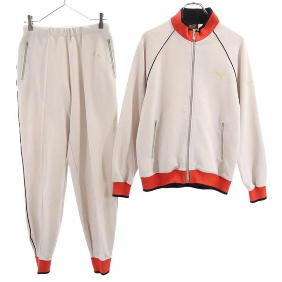 90‘s PUMAオールドプーマ 白シャドーライン バックプリント 上下　セット