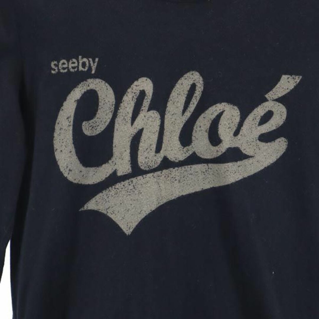 SEE BY CHLOE   シーバイクロエ プリント 長袖 Tシャツ F  ブラック