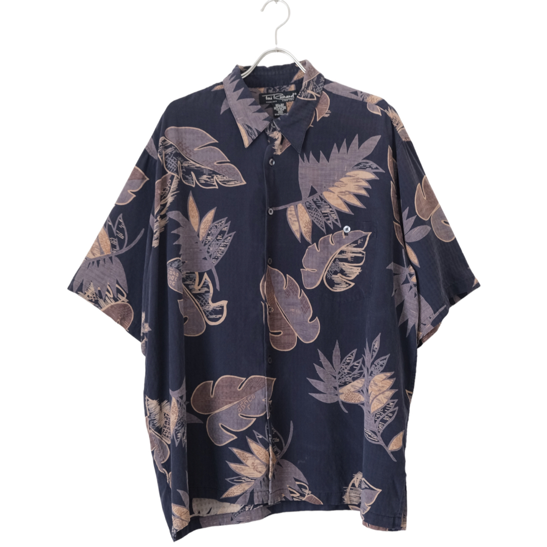 Tori Richard Silk Leaf Pattern Shirt