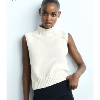 【新品】ZARA ザラ ビジブルシームニットベスト L