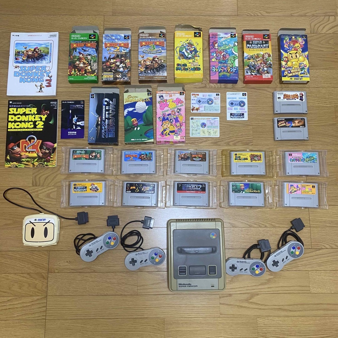 超特価☆スーパーファミコン☆本体+箱付きソフト+ガイドブックの