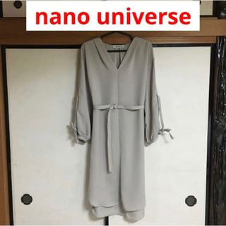 ナノユニバース(nano・universe)の未使用品です★ nano・universe ダブルクロスとろみワンピース(ひざ丈ワンピース)