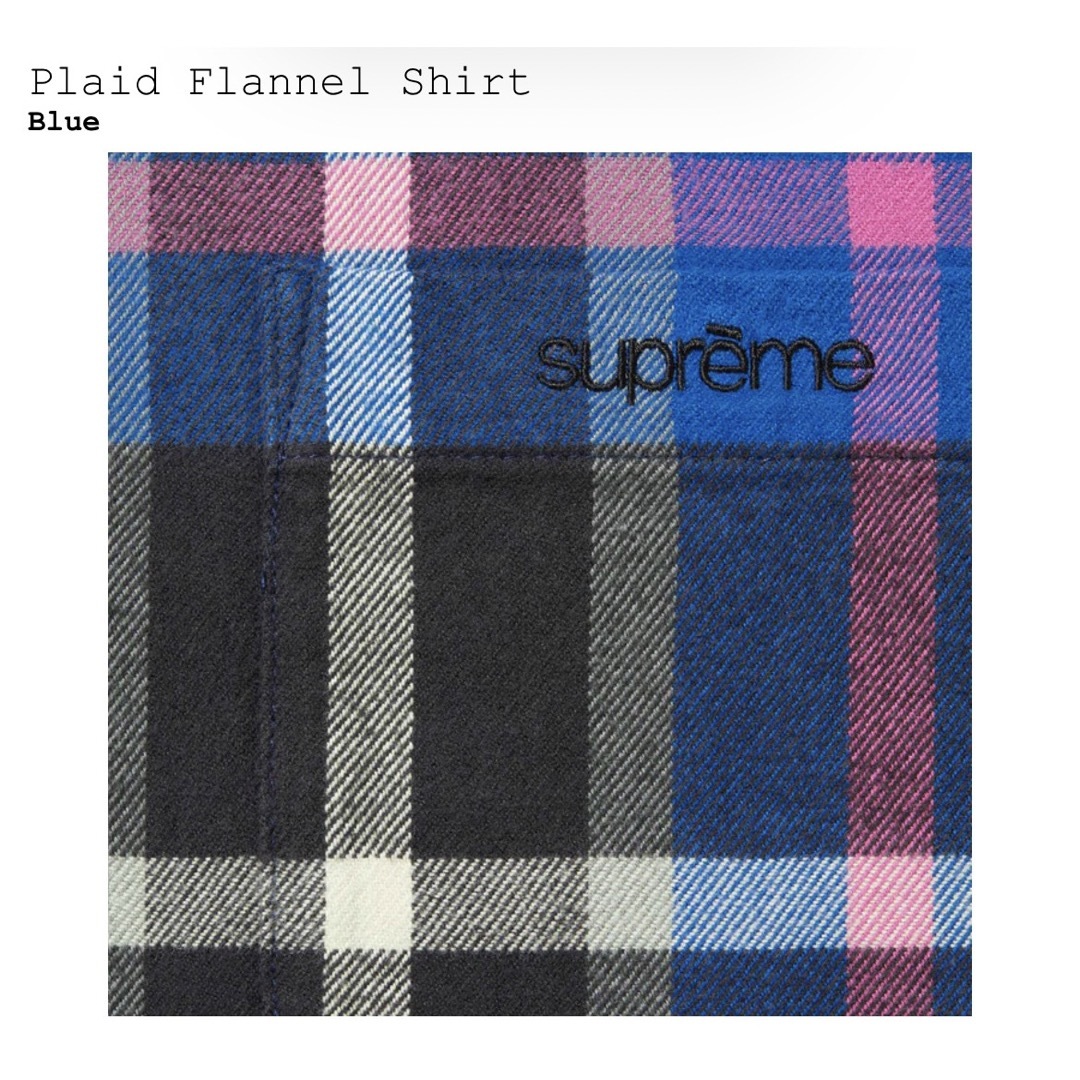 supreme Plaid Flannel Shirt Blue Sサイズ