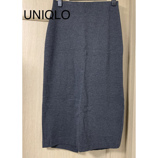 ユニクロ(UNIQLO)のユニクロ#UNIQLO#ロングタイトスカート#ダークグレー(ロングスカート)