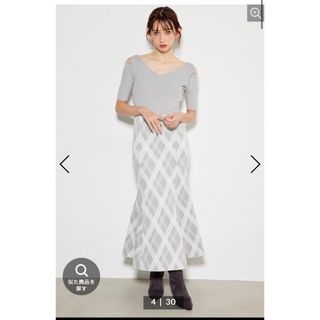 リエンダ(rienda)のリエンダ　 新品タグ付き　2WAYランダムチェックグリッターKnit OP(ロングワンピース/マキシワンピース)