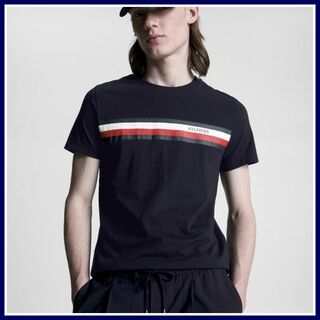 トミーヒルフィガー(TOMMY HILFIGER)のMonotype Slim Fit T-Shirt ネイビー　Lサイズ(Tシャツ/カットソー(半袖/袖なし))