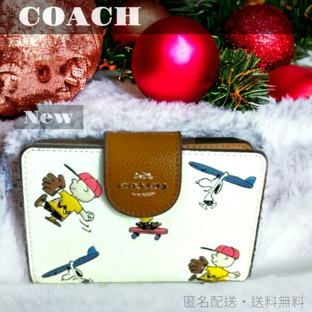 ⏹️未使用⏹️4899 COACH コーチ 折り財布 スヌーピーコラボ 3