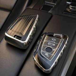 ビーエムダブリュー(BMW)のBMW キーケース TPU ブラック 黒 カーボン キー カバー g20 g30(車内アクセサリ)