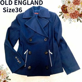 OLD ENGLAND - オールドイングランド　ピーコート　ジップ　ネイビー　36　ショート