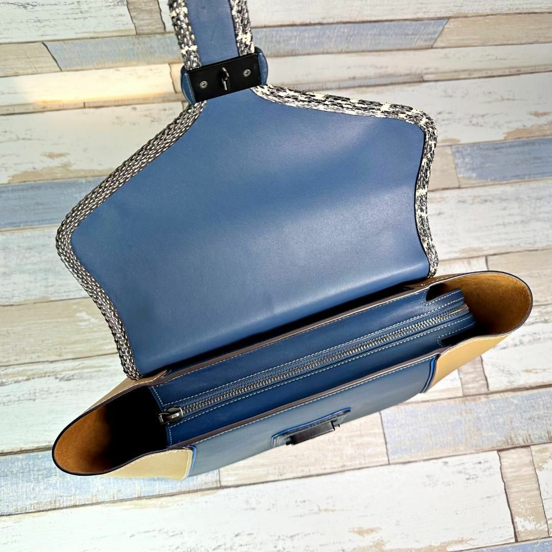 COACH コーチ クーリエ キャリーオール ハンドバッグ ネイビー