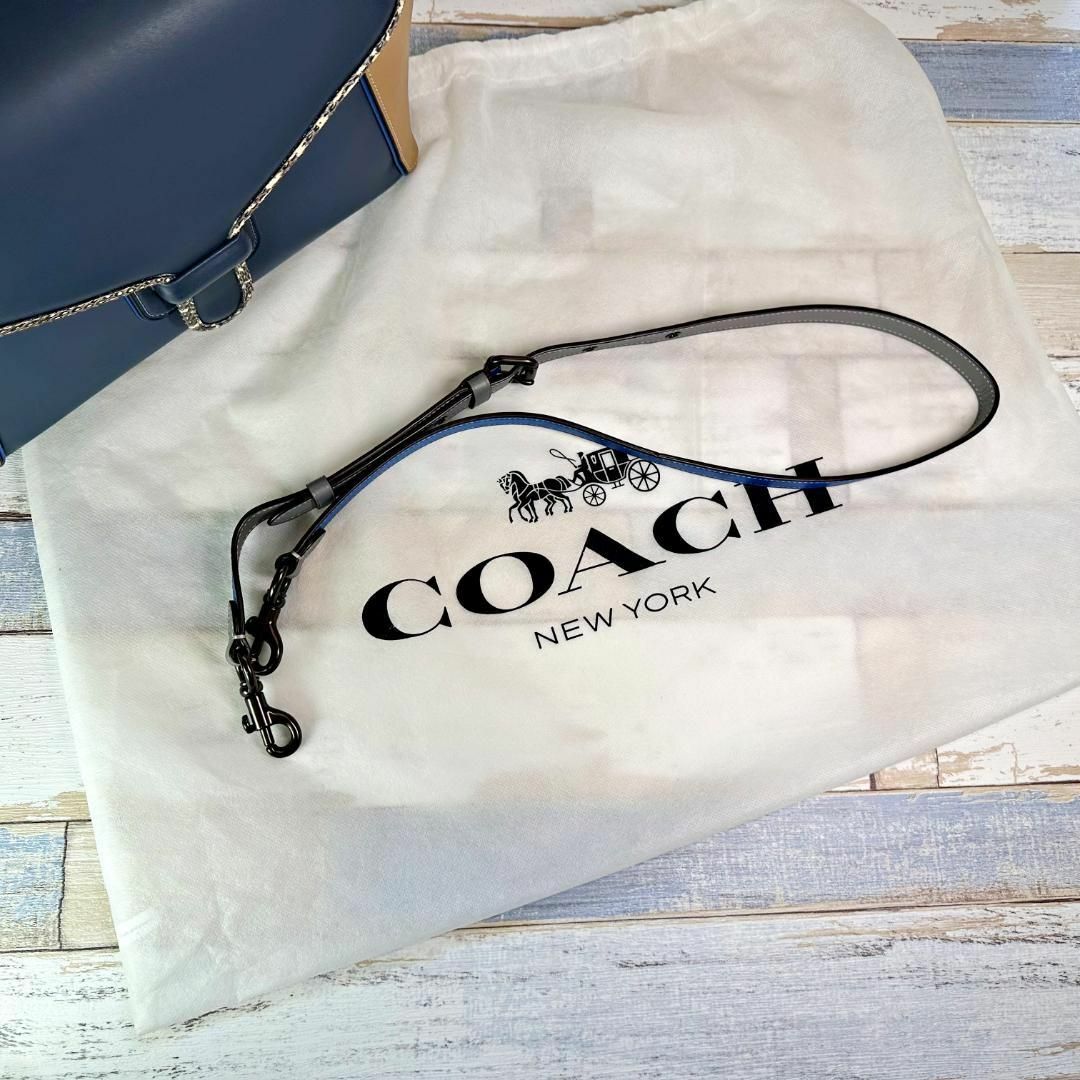 COACH - COACH コーチ クーリエ キャリーオール ハンドバッグ ネイビー