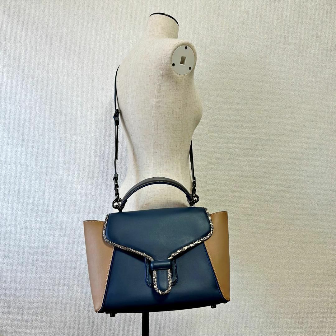 COACH コーチ クーリエ キャリーオール ハンドバッグ ネイビー