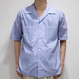 オーラリー(AURALEE)のオーラリー FINX SILK STRIPE CUBA SHIRTS ブルー(シャツ)