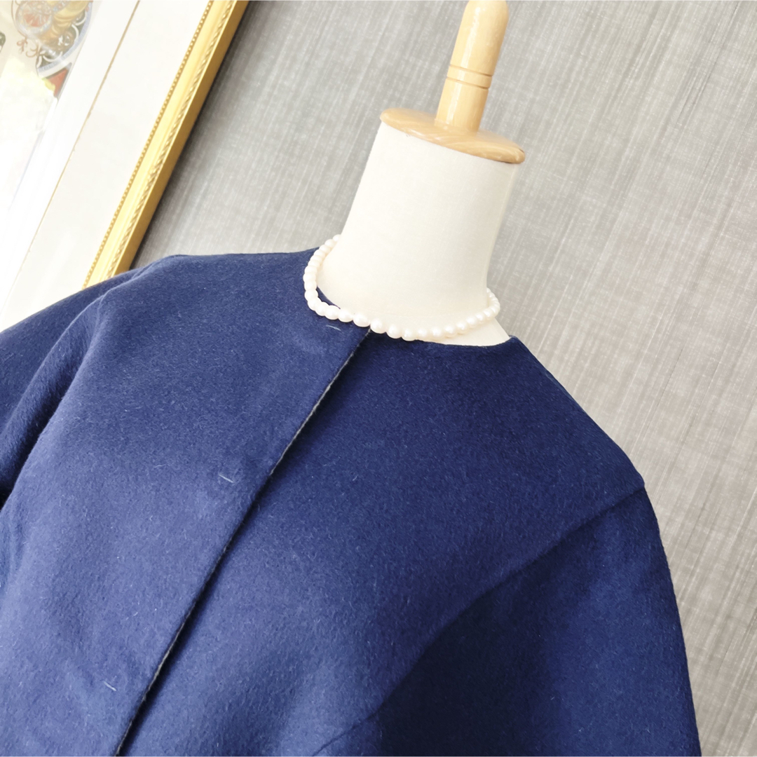 極美品 FENDIフェンディ ミンク カシミヤ ダブルフェイス ケープ コート