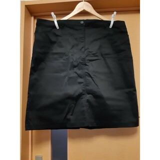 大きいサイズ スカート 黒(ひざ丈スカート)