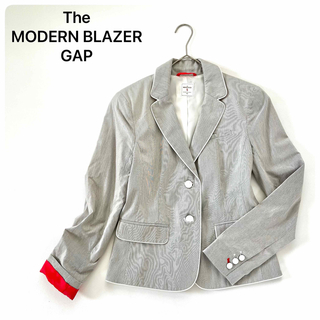 ギャップ(GAP)の美品✨ The MODERN BLAZER GAP ジャケット ストライプ 白(テーラードジャケット)