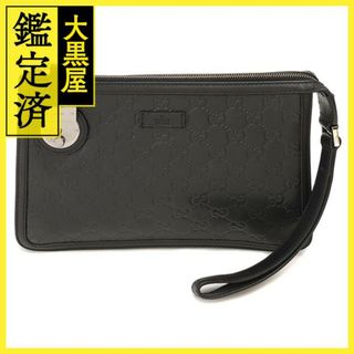 グッチ(Gucci)のグッチ　グッチシマ　セカンドバッグ　152600　ブラック　レザー【433】(セカンドバッグ/クラッチバッグ)