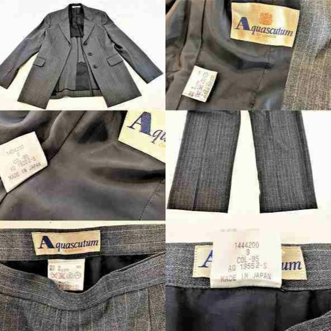 AQUA SCUTUM - Aquascutum レナウン グレー系ストライプ パンツスーツ