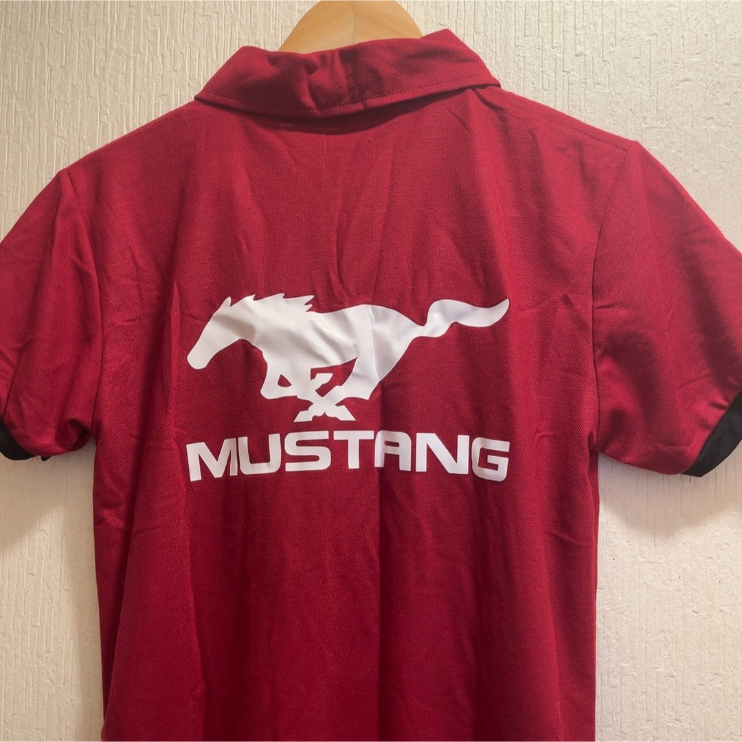 新品★レッド★MUSTANG★ポロシャツ★ゴルフウェア★ユニセックス★L メンズのトップス(ポロシャツ)の商品写真