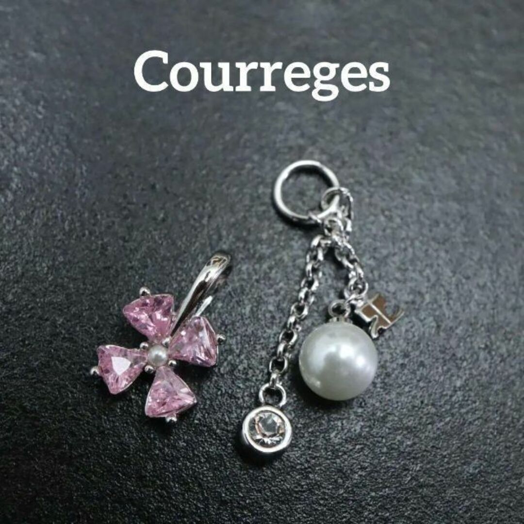 Courreges(クレージュ)の【匿名配送】 クレージュ ペンダントトップ シルバー フェイクパール 花 ピンク レディースのアクセサリー(チャーム)の商品写真