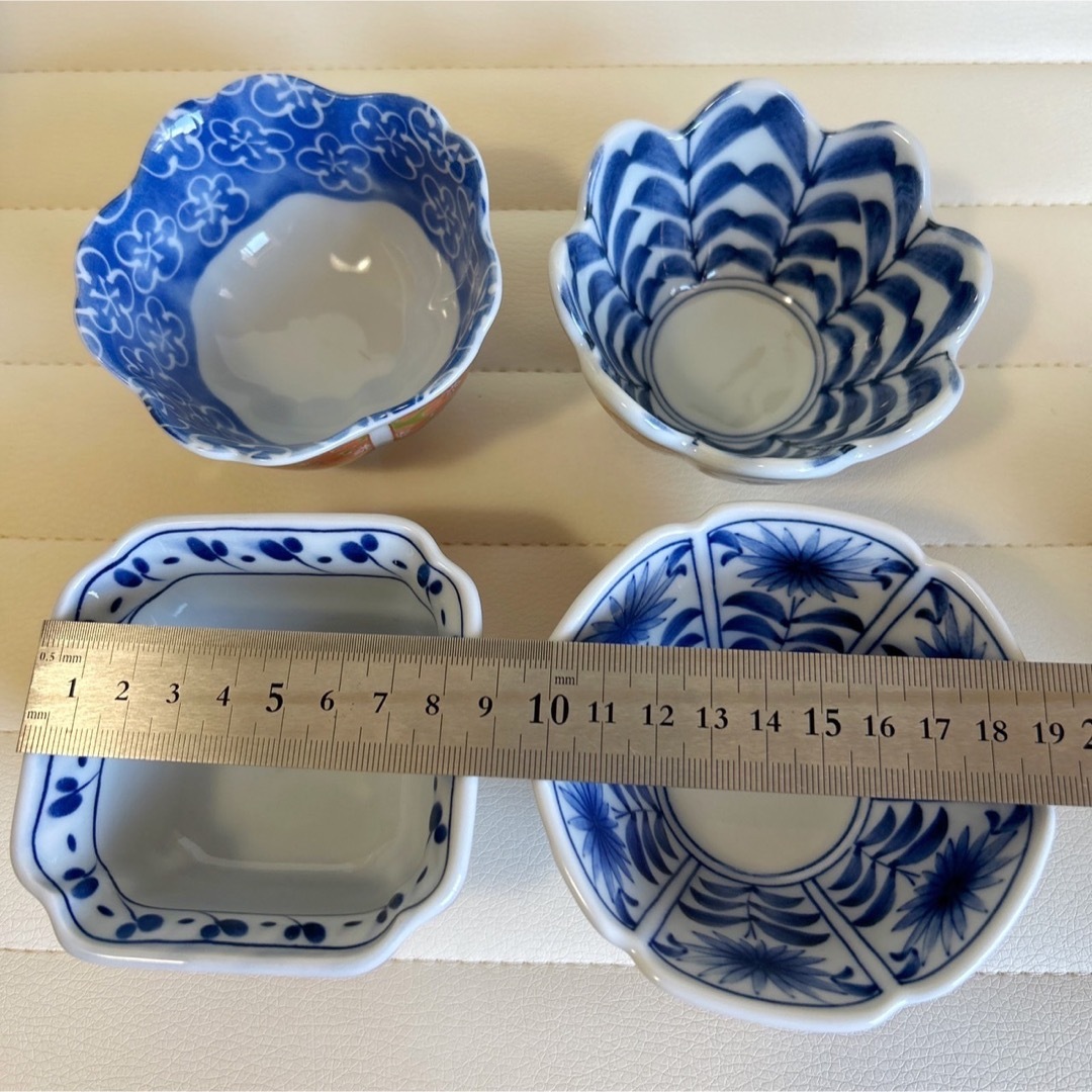 有田焼 清秀 小鉢4客セット 絵変わり 染付 古伊万里 染錦 赤絵 有田焼 清秀 小鉢4客セット 絵変わり 染付 古伊万里 染錦 赤絵