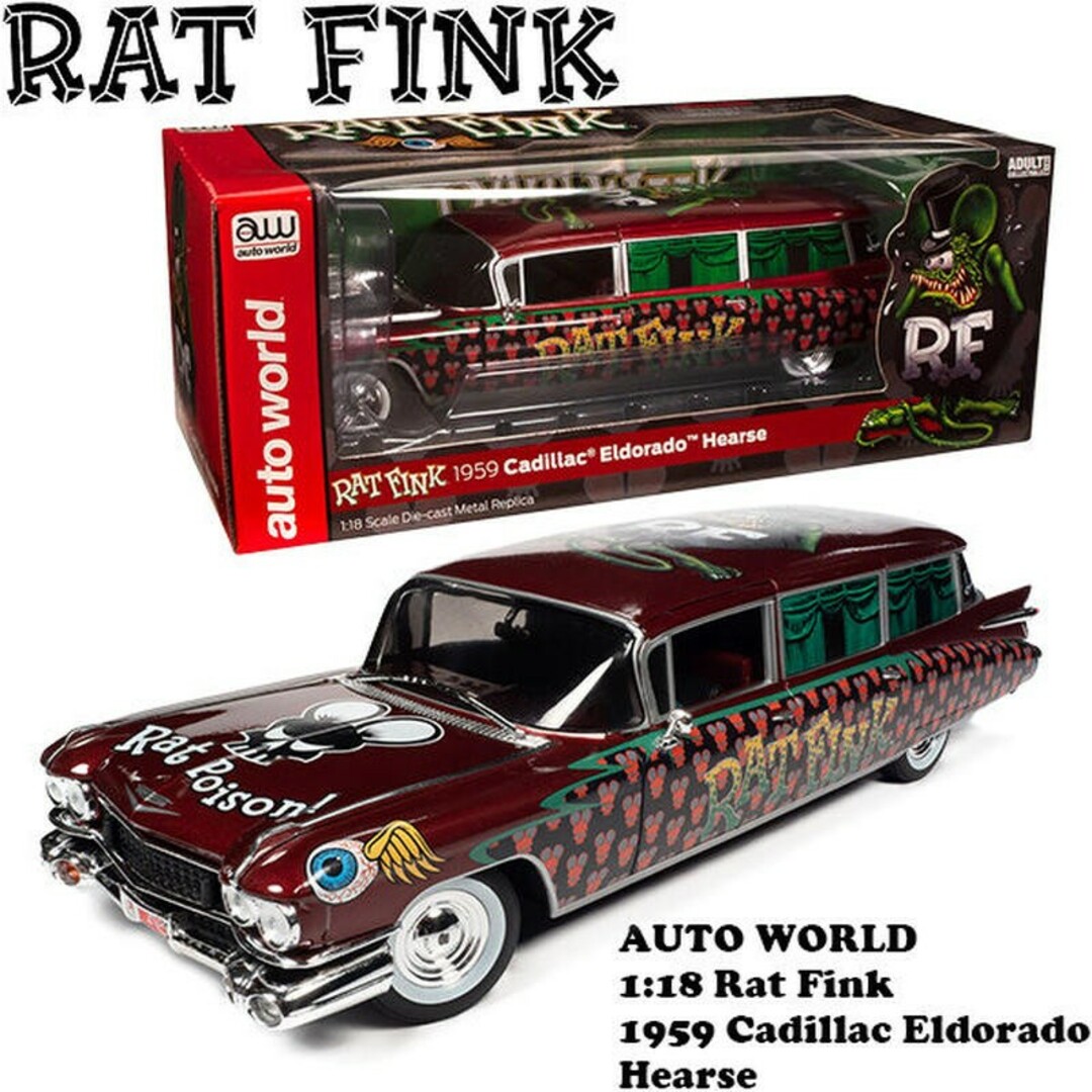 AUTO WORLD 1:18 RAT FINK 1959 CADILLAC