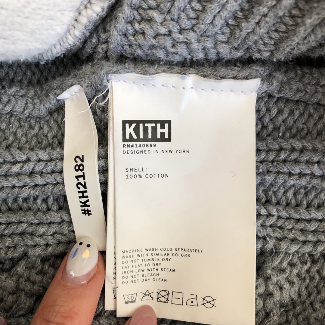 KITH 裏起毛パーカー スウェット ニット 異素材 フーディー XS グレー