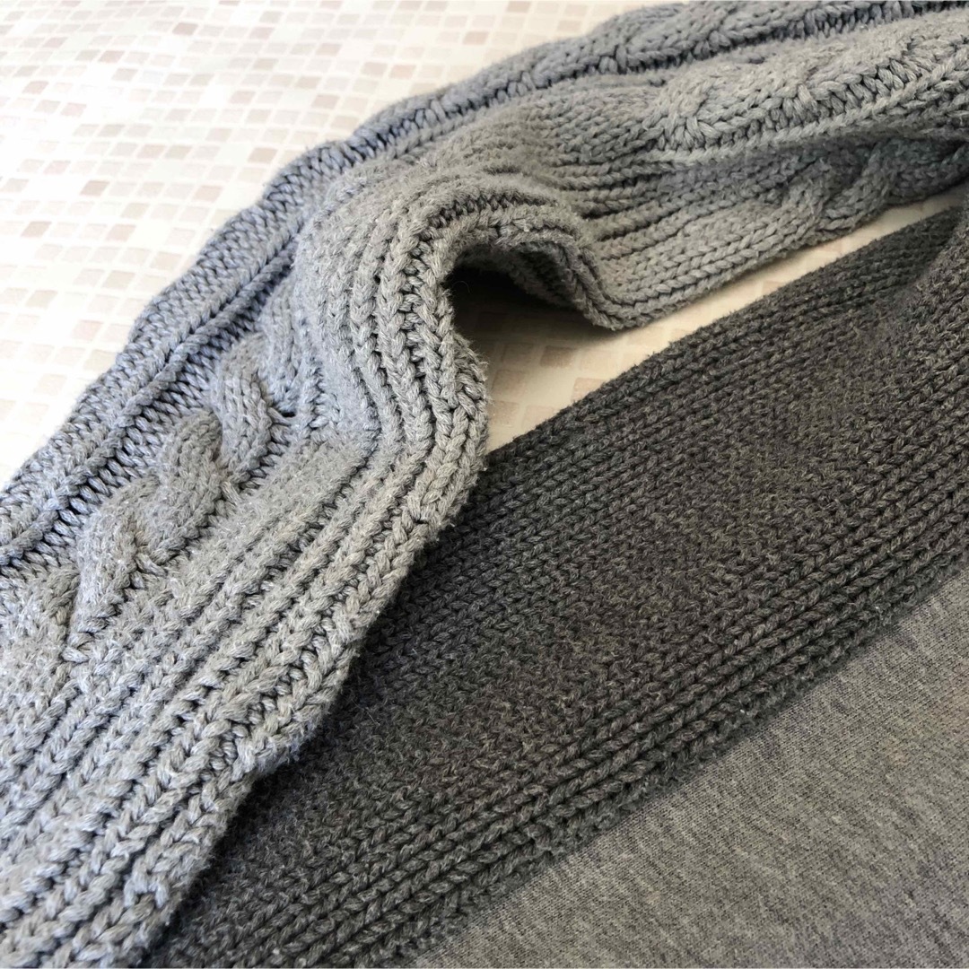 KITH 裏起毛パーカー スウェット ニット 異素材 フーディー XS グレー