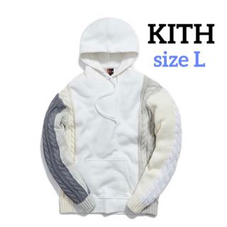 KITH 裏起毛パーカー スウェット ニット 異素材 フーディー XS グレー