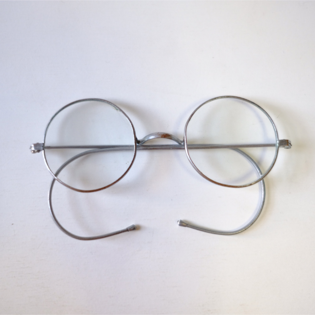 【1930〜50s】ビンテージ　銀縁　丸眼鏡　昭和レトロ　アンティーク