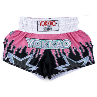 YOKKAO ムエタイパンツ「BLEEDING」ピンク Sサイズ(格闘技/プロレス)