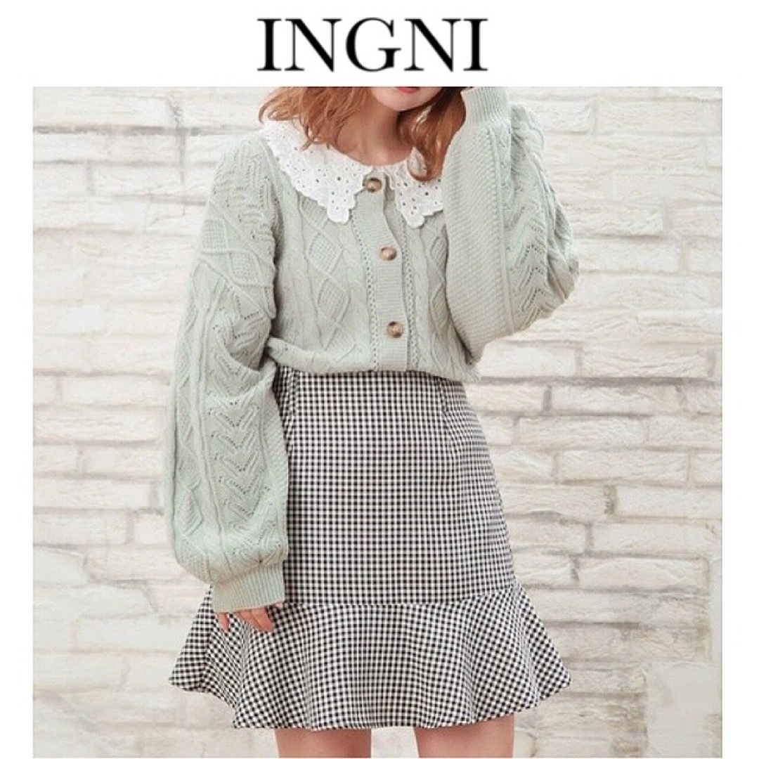 INGNI(イング)のイング チェック柄　マーメイドフレア ミニスカート レディースのスカート(ミニスカート)の商品写真