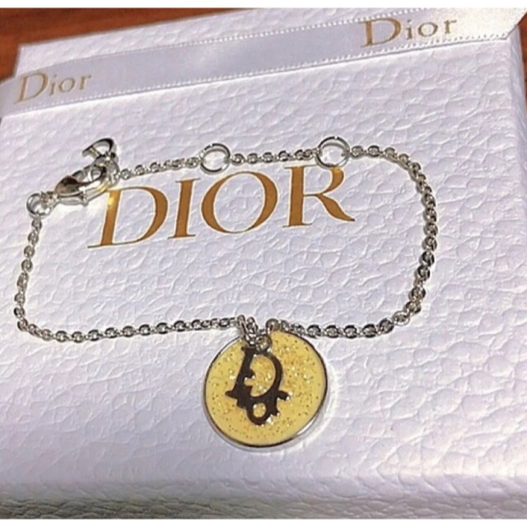 Dior  黄色 ラメ ブレスレット 可愛い ストーン ロゴ
